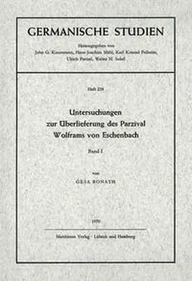 Bonath |  Untersuchungen zur Überlieferung des Parzival Wolframs von Eschenbach | Buch |  Sack Fachmedien