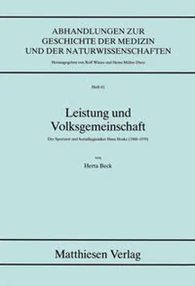 Beck |  Leistung und Volksgemeinschaft | Buch |  Sack Fachmedien