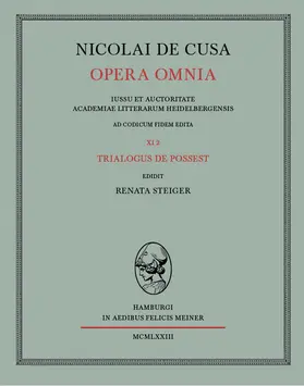 Steiger |  Nicolai de Cusa Opera omnia / Nicolai de Cusa Opera omnia | Buch |  Sack Fachmedien