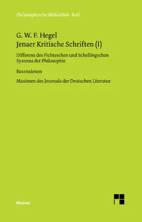 Hegel / Buchner / Brockard |  Jenaer Kritische Schriften / Jenaer Kritische Schriften (I) | Buch |  Sack Fachmedien