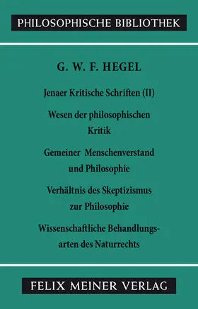 Hegel / Brockard / Buchner |  Jenaer Kritische Schriften II | Buch |  Sack Fachmedien
