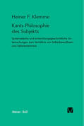 Klemme |  Kants Philosophie des Subjekts | Buch |  Sack Fachmedien