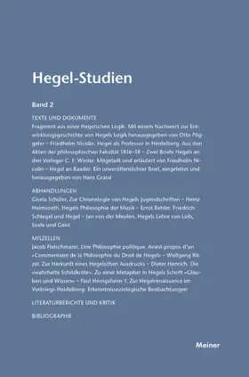 Pöggeler / Nicolin |  Hegel-Studien / Hegel-Studien Band 2 (1963) | Buch |  Sack Fachmedien