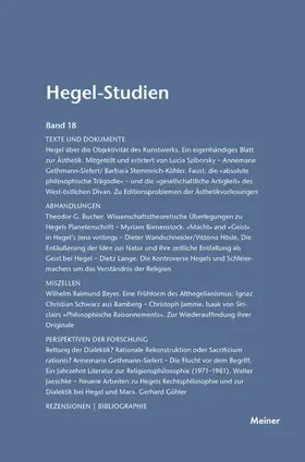 Pöggeler / Nicolin | Hegel-Studien / Hegel-Studien Band 18 (1983) | Buch | 978-3-7873-1482-9 | www.sack.de