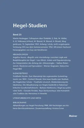 Pöggeler / Nicolin |  Hegel-Studien / Hegel-Studien Band 25 (1990) | Buch |  Sack Fachmedien