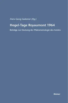 Gadamer |  Hegel-Tage Royaumont 1964 | Buch |  Sack Fachmedien