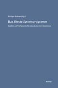 Bubner |  Das älteste Systemprogramm | Buch |  Sack Fachmedien