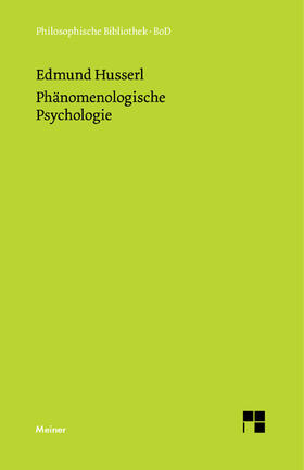 Husserl / Lohmar | Phänomenologische Psychologie | Buch | 978-3-7873-1603-8 | sack.de