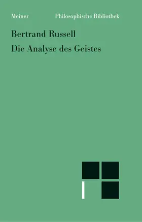 Russell |  Die Analyse des Geistes | Buch |  Sack Fachmedien