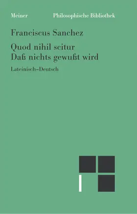 Sanchez / Howald / Caluori |  Quod nihil scitur. Daß nichts gewußt wird | Buch |  Sack Fachmedien