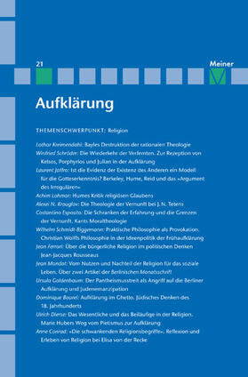 Kreimendahl / Neugebauer-Wölk / Vollhardt |  Aufklärung, Band 21: Religion | Buch |  Sack Fachmedien
