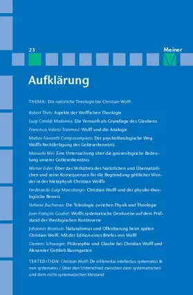 Albrecht |  Aufklärung, Band 23: Die natürliche Theologie bei Christian Wolff | Buch |  Sack Fachmedien