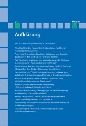 Mulsow / Kreimendahl / Vollhardt |  Aufklärung, Band 24: Radikale Spätaufklärung in Deutschland | eBook | Sack Fachmedien
