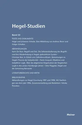 Pöggeler / Nicolin |  Hegel-Studien / Hegel-Studien Band 35 (2000) | Buch |  Sack Fachmedien