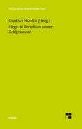 Nicolin |  Hegel in Berichten seiner Zeitgenossen | eBook | Sack Fachmedien