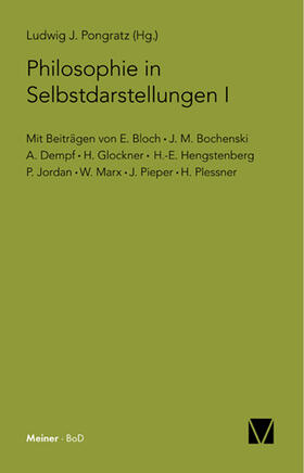 Pongratz | Philosophie in Selbstdarstellungen I | E-Book | sack.de