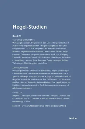 Nicolin / Pöggeler |  Hegel-Studien Band 20 | eBook | Sack Fachmedien
