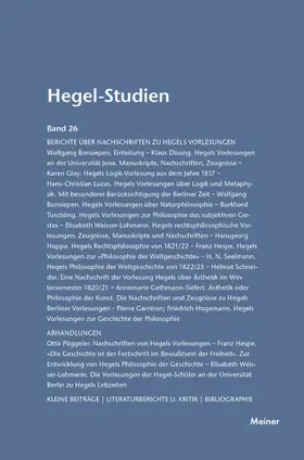 Nicolin / Pöggeler | Hegel-Studien Band 26 | E-Book | www.sack.de