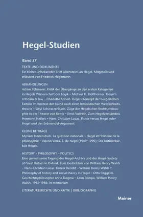 Nicolin / Pöggeler |  Hegel-Studien Band 27 | eBook | Sack Fachmedien
