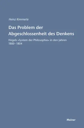 Kimmerle | Das Problem der Abgeschlossenheit des Denkens | E-Book | www.sack.de