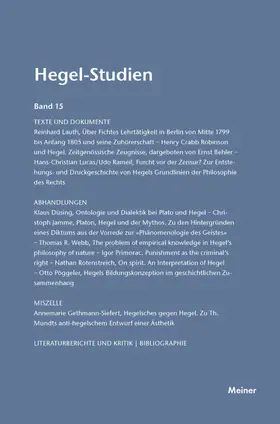 Nicolin / Pöggeler | Hegel-Studien Band 15 | E-Book | www.sack.de