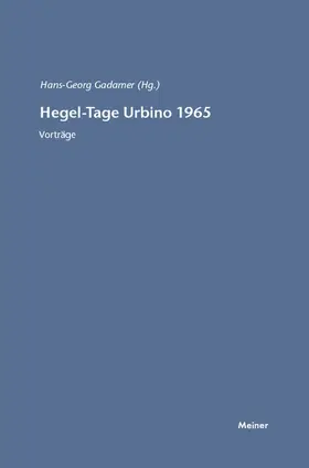 Gadamer |  Hegel-Tage Urbino 1965 | eBook | Sack Fachmedien