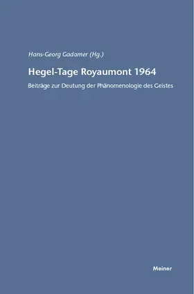 Gadamer |  Hegel-Tage Royaumont 1964 | eBook | Sack Fachmedien