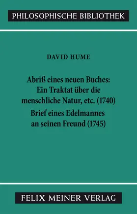 Hume / Kulenkampff | Abriss eines neuen Buches, betitelt: Ein Traktat über die menschliche Natur, etc. Brief eines Edelmannes an seinen Freund in Edinburgh | E-Book | www.sack.de