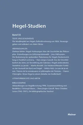 Nicolin / Pöggeler | Hegel-Studien Band 33 | E-Book | www.sack.de