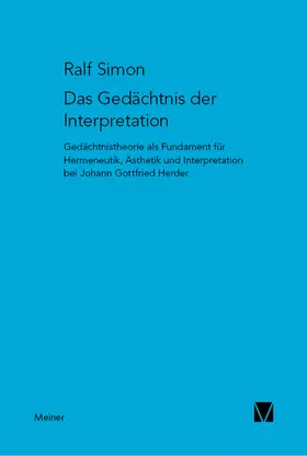 Simon |  Das Gedächtnis der Interpretation | eBook | Sack Fachmedien