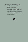 Pieper |  »Anschauung« als operativer Begriff | eBook | Sack Fachmedien