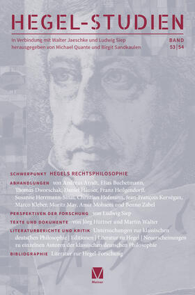 Quante / Sandkaulen |  Hegel-Studien Band 53/54 | eBook | Sack Fachmedien