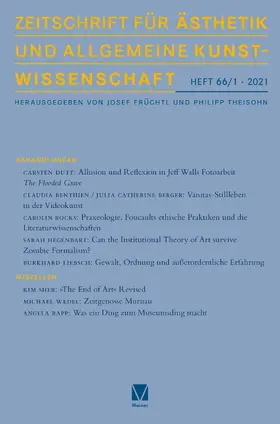 Früchtl / Theisohn |  Zeitschrift für Ästhetik und Allgemeine Kunstwissenschaft 66/1 | Buch |  Sack Fachmedien