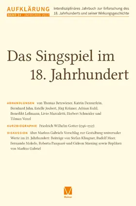 Mulsow / Stiening / Vollhardt | Aufklärung 34: Das Singspiel im 18. Jahrhundert | Buch | 978-3-7873-4356-0 | sack.de