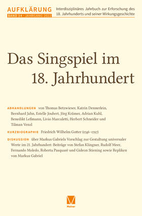 Mulsow / Stiening / Vollhardt |  Aufklärung 34: Das Singspiel im 18. Jahrhundert | eBook | Sack Fachmedien