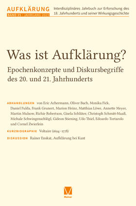 Mulsow / Stiening / Vollhardt |  Aufklärung 35: Was ist Aufklärung? | Buch |  Sack Fachmedien