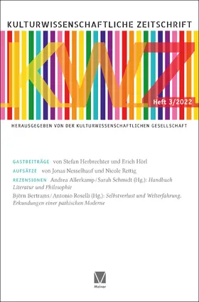  Kulturwissenschaftliche Zeitschrift 3/2022 | Buch |  Sack Fachmedien