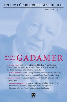 Dutt / Busche / Erler |  Archiv für Begriffsgeschichte. Band 66,2 | Buch |  Sack Fachmedien