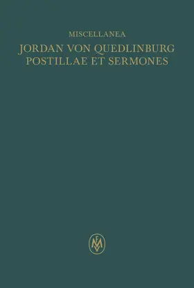 Bray |  Miscellanea: Jordan von Quedlinburg, Opus postillarum et sermonum de Evangeliis dominicalibus – Opus Ior | eBook | Sack Fachmedien