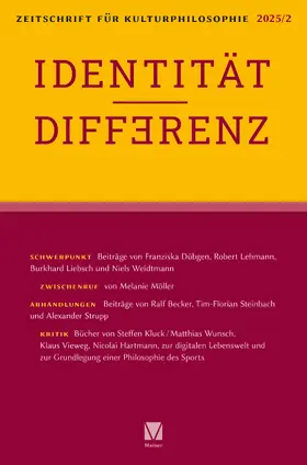 Becker / Bermes / Schlitte | Identität/Differenz | Buch | 978-3-7873-5138-1 | www.sack.de