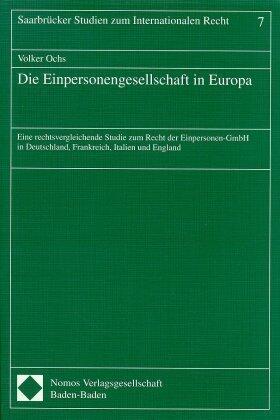 Ochs | Die Einpersonengesellschaft in Europa | Buch | 978-3-7890-4966-8 | sack.de