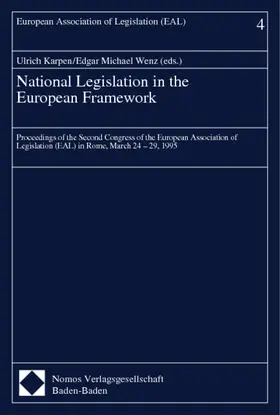 Karpen / Wenz |  National Legislation in the European Framework | Buch |  Sack Fachmedien
