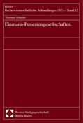 Schmidt |  Einmann-Personengesellschaften | Buch |  Sack Fachmedien