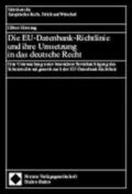Hornung |  Die EU-Datenbank-Richtlinie und ihre Umsetzung in das deutsche Recht | Buch |  Sack Fachmedien