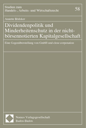 Bödeker, A: Dividendenpolitik und Minderheitenschutz | Buch | 978-3-7890-5909-4 | sack.de