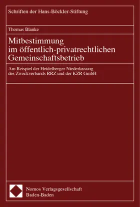 Blanke |  Mitbestimmung im öffentlich-privatrechtlichen Gemeinschaftsbetrieb | Buch |  Sack Fachmedien