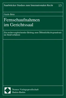Britz |  Fernsehaufnahmen im Gerichtssaal | Buch |  Sack Fachmedien