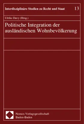 Davy | Politische Integration der ausländischen Wohnbevölkerung | Buch | 978-3-7890-6262-9 | www.sack.de