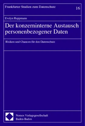 Ruppmann |  Der konzerninterne Austausch personenbezogener Daten | Buch |  Sack Fachmedien