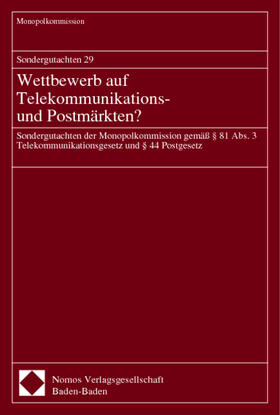 Monopolkommission | Sondergutachten 29. Wettbewerb auf Telekommunikations- und Postmärkten? | Buch | 978-3-7890-6590-3 | sack.de